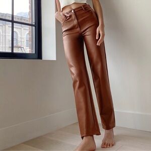 ARITZIA WILDRED MELINA Faux Leather High Waisted PANTS SZ 10